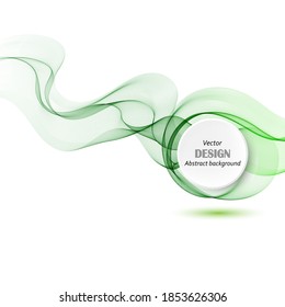 
Fondo abstracto, diseño transparente de líneas de onda verde con sombra