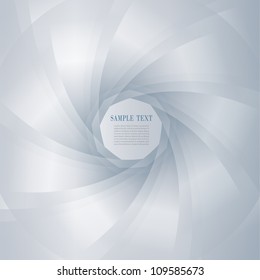 Fondo abstracto, gris transparente con espiral, tema de obturación, ilustración vectorial.
