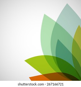 Abstract background of transparent leaves. Vector image.