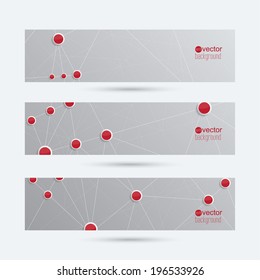abstract  background with transparent mesh, glowing lines, plastic circles, shapes. 