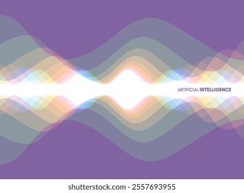 Abstract background with transparent overlapping waves with horizontal mirror reflection effect. Dynamic vector illustration for brochure, poster, presentation, flyer, cover or banner.