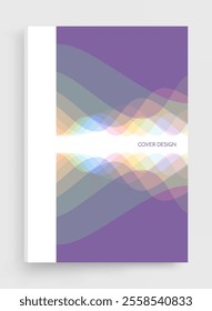 Abstract background with transparent overlapping waves with horizontal mirror reflection effect. Dynamic vector illustration for brochure, poster, presentation, flyer, cover or banner.