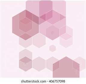abstract background from transparent pink to purple polygons