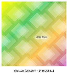 abstract background with transparent rhombus. geometric design with soft light green and yellow color. vector illustration