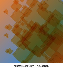 Abstract background with transparent rhombus. geometric design with soft aqua color. vector illustration	