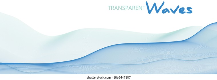 Abstrakter Hintergrund mit transparenten, schimmernden, hellblauen Linien. Minimale Vektorgrafik