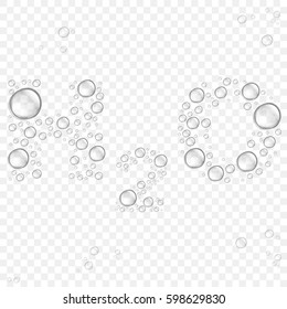 Abstract background with transparent water drops, H20