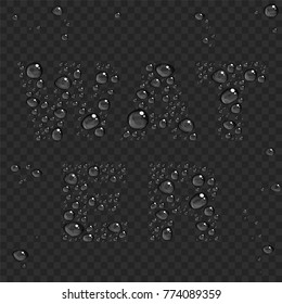 Abstract background with transparent water drops