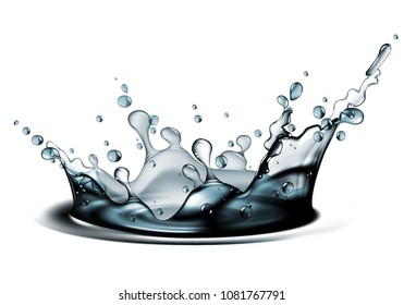 Abstract background with transparent water splash, high detailed realistic illustration