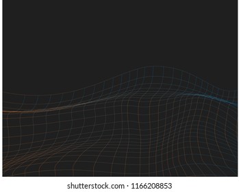 abstract background of transparent wave cells on black background
