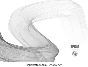 Abstract background with transparent wave lines