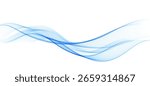 Abstract Background, Transparent Waved Lines. Soft Blue Smoke Wave BG. Colorful Gradient Flowing Wavy Lines. Vector illustration.