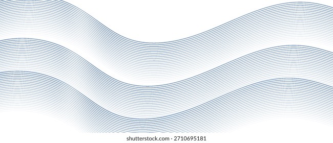 Fondo Abstractas, líneas onduladas transparentes. Azul suave Smoke Wave BG. Gradiente colorido que fluye líneas onduladas. Ilustración vectorial.

