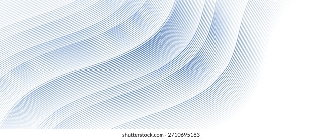 Fondo Abstractas, líneas onduladas transparentes. Azul suave Smoke Wave BG. Gradiente colorido que fluye líneas onduladas. Eps10

