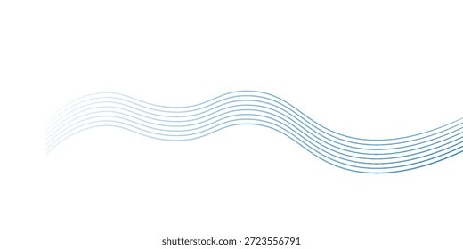 Fundo abstrato, linhas onduladas transparentes. Onda de fumaça azul suave BG elegante