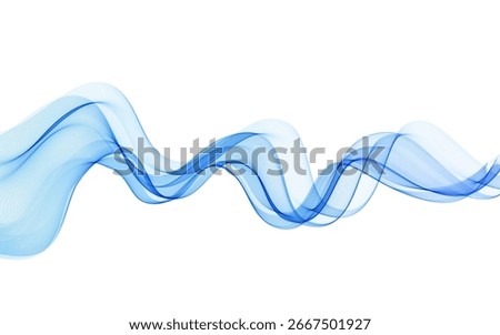 Abstract Background, Transparent Waved Lines. Soft Blue Smoke Wave BG. Colorful Gradient Flowing Wavy Lines. Vector illustration.