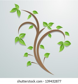 Abstract background of a tree with leaves.  Vector illustration.