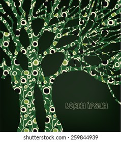 Abstract background with tree and pattern - decorative design