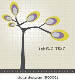 Abstract background with tree. Vector illustration