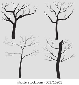 Abstract background with trees without leaves