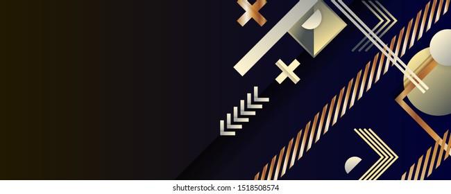 Abstract background trend color 2020 geometric vector banner design. Color creative 3d universe with lines, dots