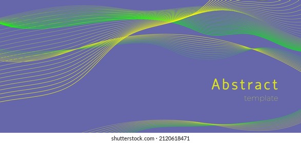 Abstract background in trendy color 2022 "Very  Peri".Wavy lines. Vector illustration.