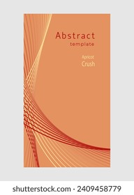 Abstract background in trendy color 2024 "Apricot Crush". Wavy lines.