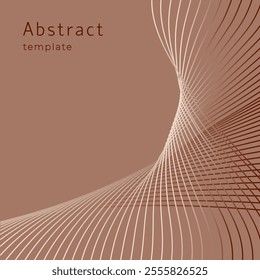 Abstract background in trendy color 2025 "Mocha Mousse". Wavy lines.