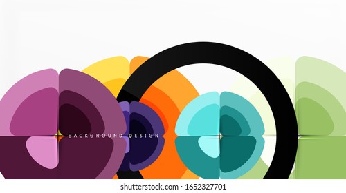 Abstract background, trendy color circles geometrical composition. Vector Illustration For Wallpaper, Banner, Background, Card, Book Illustration, landing page
