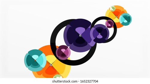 Abstract background, trendy color circles geometrical composition. Vector Illustration For Wallpaper, Banner, Background, Card, Book Illustration, landing page