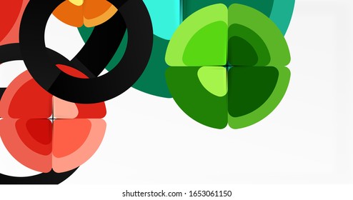 Abstract background, trendy color circles geometrical composition. Vector Illustration For Wallpaper, Banner, Background, Card, Book Illustration, landing page