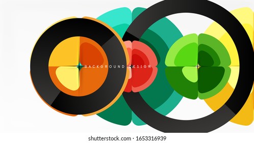 Abstract background, trendy color circles geometrical composition. Vector Illustration For Wallpaper, Banner, Background, Card, Book Illustration, landing page