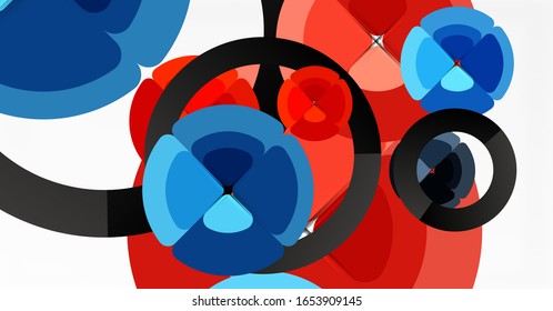Abstract background, trendy color circles geometrical composition. Vector Illustration For Wallpaper, Banner, Background, Card, Book Illustration, landing page