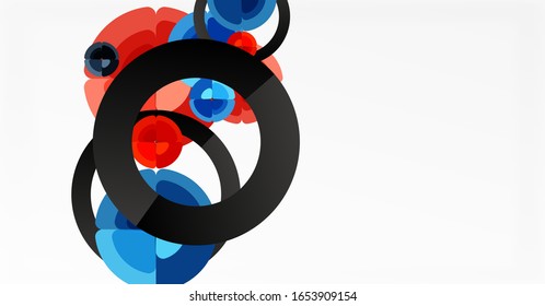 Abstract background, trendy color circles geometrical composition. Vector Illustration For Wallpaper, Banner, Background, Card, Book Illustration, landing page
