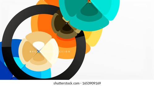 Abstract background, trendy color circles geometrical composition. Vector Illustration For Wallpaper, Banner, Background, Card, Book Illustration, landing page