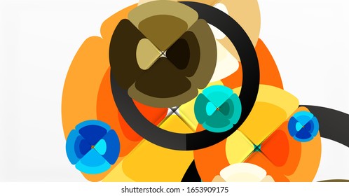 Abstract background, trendy color circles geometrical composition. Vector Illustration For Wallpaper, Banner, Background, Card, Book Illustration, landing page