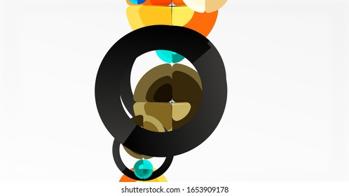 Abstract background, trendy color circles geometrical composition. Vector Illustration For Wallpaper, Banner, Background, Card, Book Illustration, landing page