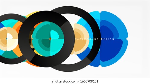 Abstract background, trendy color circles geometrical composition. Vector Illustration For Wallpaper, Banner, Background, Card, Book Illustration, landing page