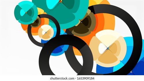 Abstract background, trendy color circles geometrical composition. Vector Illustration For Wallpaper, Banner, Background, Card, Book Illustration, landing page