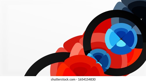Abstract background, trendy color circles geometrical composition. Vector Illustration For Wallpaper, Banner, Background, Card, Book Illustration, landing page