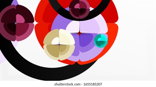 Abstract background, trendy color circles geometrical composition. Vector Illustration For Wallpaper, Banner, Background, Card, Book Illustration, landing page