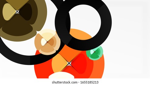 Abstract background, trendy color circles geometrical composition. Vector Illustration For Wallpaper, Banner, Background, Card, Book Illustration, landing page