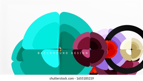 Abstract background, trendy color circles geometrical composition. Vector Illustration For Wallpaper, Banner, Background, Card, Book Illustration, landing page