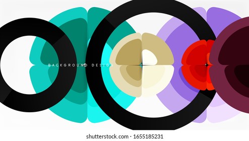 Abstract background, trendy color circles geometrical composition. Vector Illustration For Wallpaper, Banner, Background, Card, Book Illustration, landing page