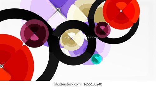 Fondo abstracto, composición geométrica de color a la moda. Ilustración vectorial para papel tapiz, pancarta, fondo, tarjeta, ilustración del libro, página de inicio