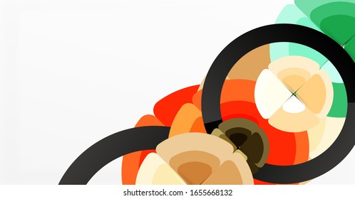 Abstract background, trendy color circles geometrical composition. Vector Illustration For Wallpaper, Banner, Background, Card, Book Illustration, landing page