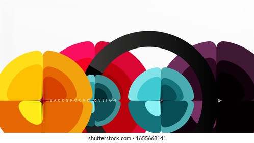 Abstract background, trendy color circles geometrical composition. Vector Illustration For Wallpaper, Banner, Background, Card, Book Illustration, landing page
