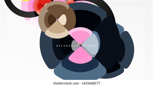 Abstract background, trendy color circles geometrical composition. Vector Illustration For Wallpaper, Banner, Background, Card, Book Illustration, landing page