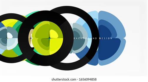Abstract background, trendy color circles geometrical composition. Vector Illustration For Wallpaper, Banner, Background, Card, Book Illustration, landing page