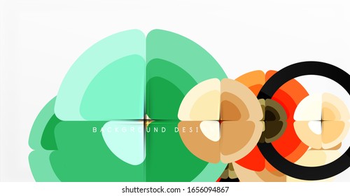 Abstract background, trendy color circles geometrical composition. Vector Illustration For Wallpaper, Banner, Background, Card, Book Illustration, landing page